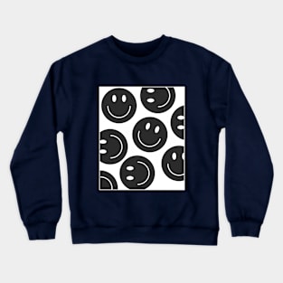 Black and White Smile Emojis Crewneck Sweatshirt